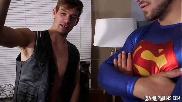 Fresh Superman Dante Colle Dominates Bad Guy Michael Delray! Cosplay Chastity my Movies