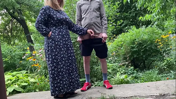 Fresh Mommy MILF pissing standing up in the city park after helping her stepson piss my Movies
