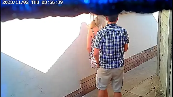 جديد Daring couple caught fucking in public on cctv camera أفلامي